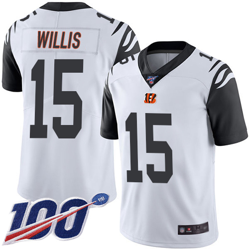 Cincinnati Bengals Limited White Men Damion Willis Jersey NFL Footballl 15 100th Season Rush Vapor Untouchable